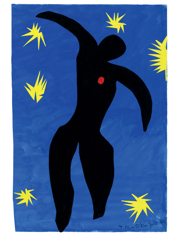 Henri Matisse, "Icarus" created in 1943-44. Currently in Scottish National Gallery of Modern Art, Edinburgh, UK. Fair use.