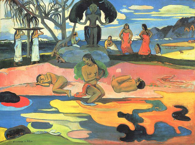 Paul Gauguin, Tahitian: Mahana no Atua (Day of the God), oil on canvas, 25.9" x 34.2", Helen Birch Bartlett Memorial Collection. Photo: Public domain. 