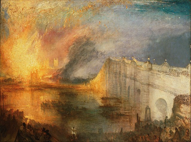 The Burning of the Houses of Lords and Commons, 1834 or1835, oil on canvas, 36" x 48.5", Philadelphia Museum of Art. Photo: Public domain.