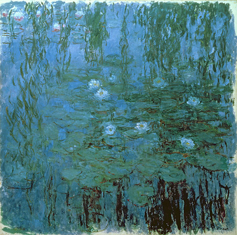 Blue Water Lilies by Claude Monet, 1916–1919, oil on canvas, 78.74" x 78.74". Google Art Project. Photo: Public domain.