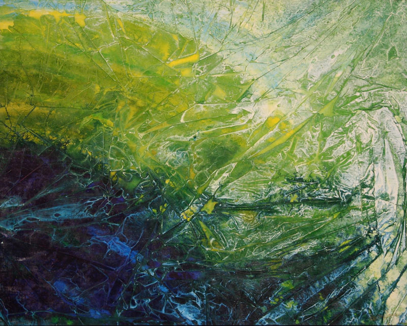 painting in green by Therese Boisclair