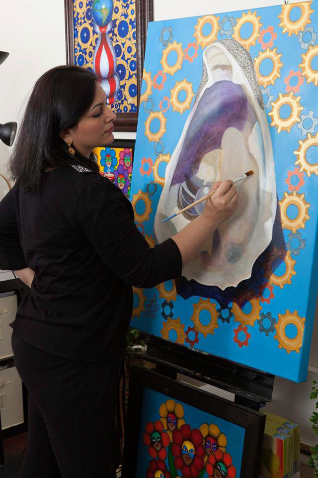 Roopa Dudley in her studio