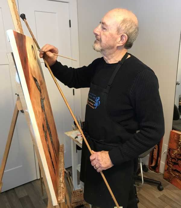 Andre Chatelain in his studio