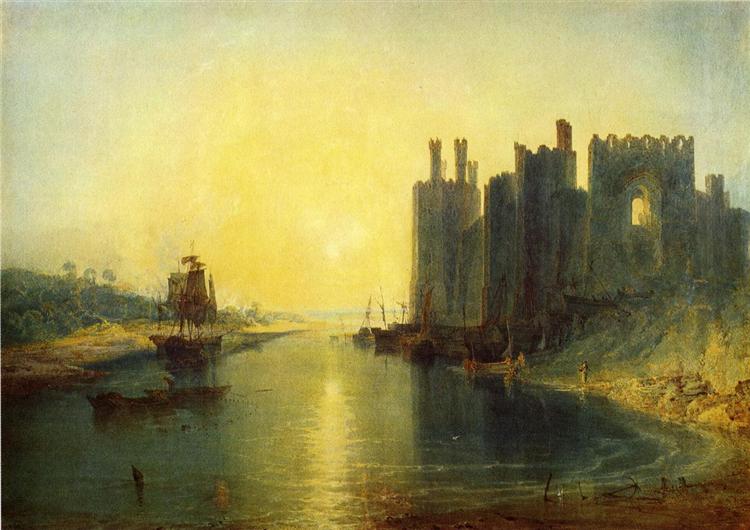 J. M. W. Turner, Caernarvon CastleDate: 1799, watercolor on paper, 82.5 x 57 cm, Romanticism Genre: landscape. Photo: Public Domain. wikiart.org