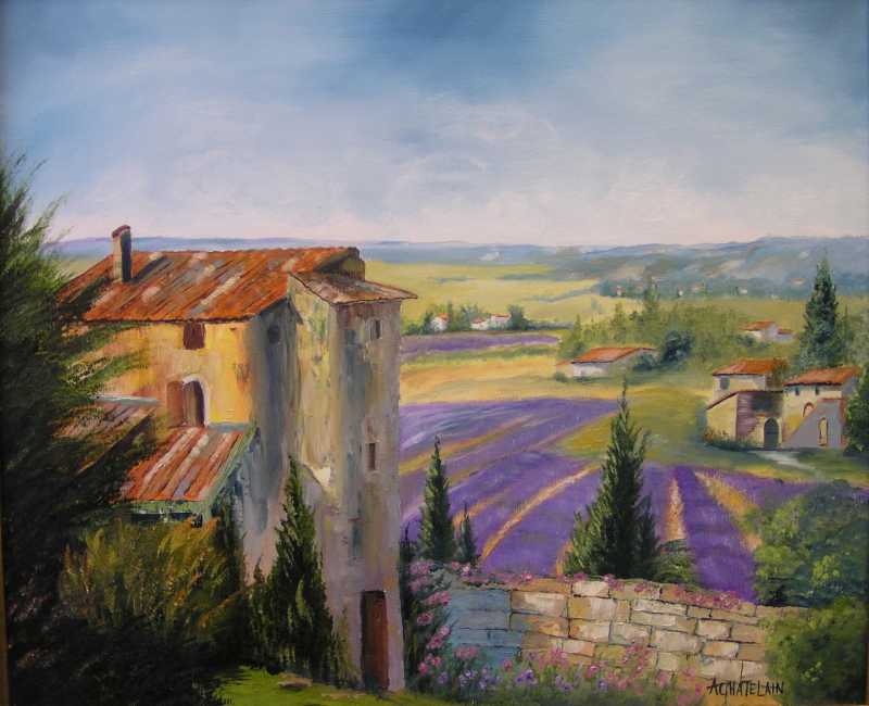 Andre Chatelain, En Provence, oil on canvas, 20" x 24".
