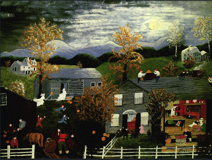 Halloween, painting by Grandma Moses