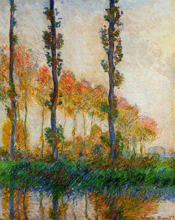 The Three Trees, Autumn, painting by Claude Monet