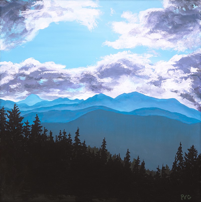 Blue Mountains Coastal Range Acrylic 24x24 inches