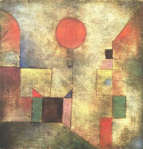 Paul Klee, Red Balloon, oil on chalk-primed gauze, mounted on board, 12.5" x 12.25". Solomon R. Guggenheim Museum. Photo: Public Domain via Wikiart.org