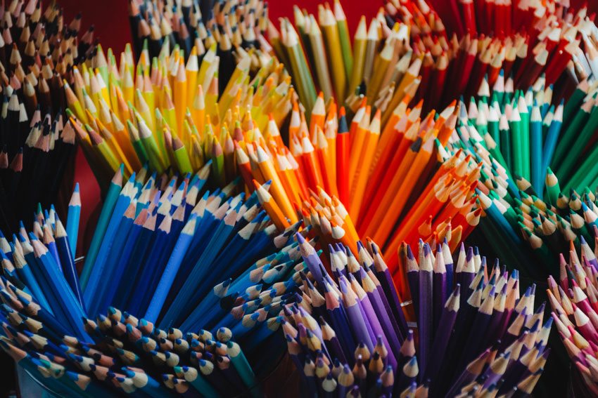 Colored pencils. Photo credit: Lucas George Wendt on unsplash