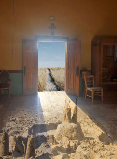 Sand-in-the-Chapel photographic montage by Roslyn Rose