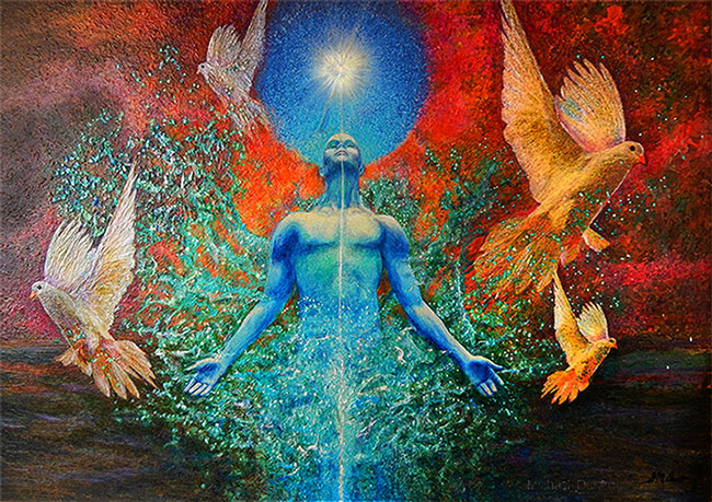 Spiritual Awakening, acrylic on canvas, 23.4" x 33.1"