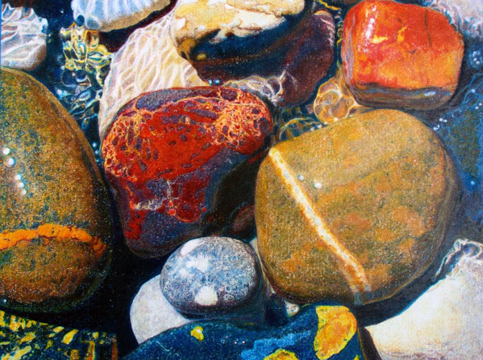 Rock Series XXV, colored pencil drawing by Denise Lorenz