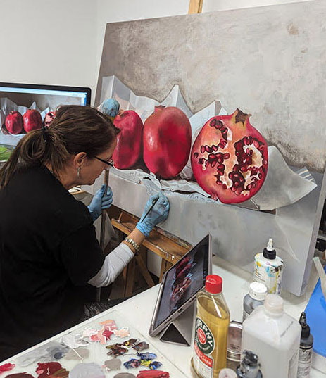 Debora Levy, artist, in her studio