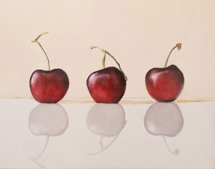 Cherries, Oil Painting on Wood Panel, 14" x 11"