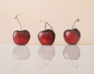 Cherries, Oil Painting on Wood Panel, 14" x 11"