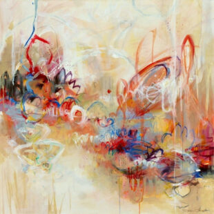 Unwinding, acrylic and mixed media, 36" x 36"