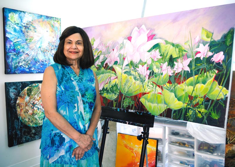 Nimi Trehan artist in her studio