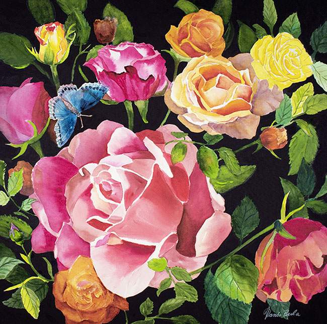 floral painting by Tanis Bula
