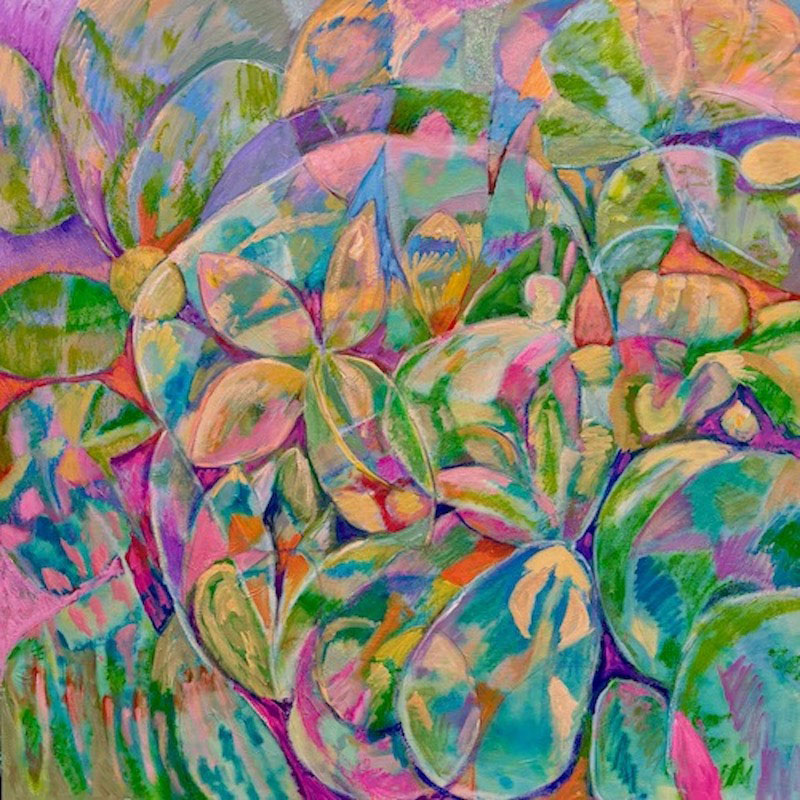 How Does A Flower Grow?, Oil Painting, 36 x 36 Inches