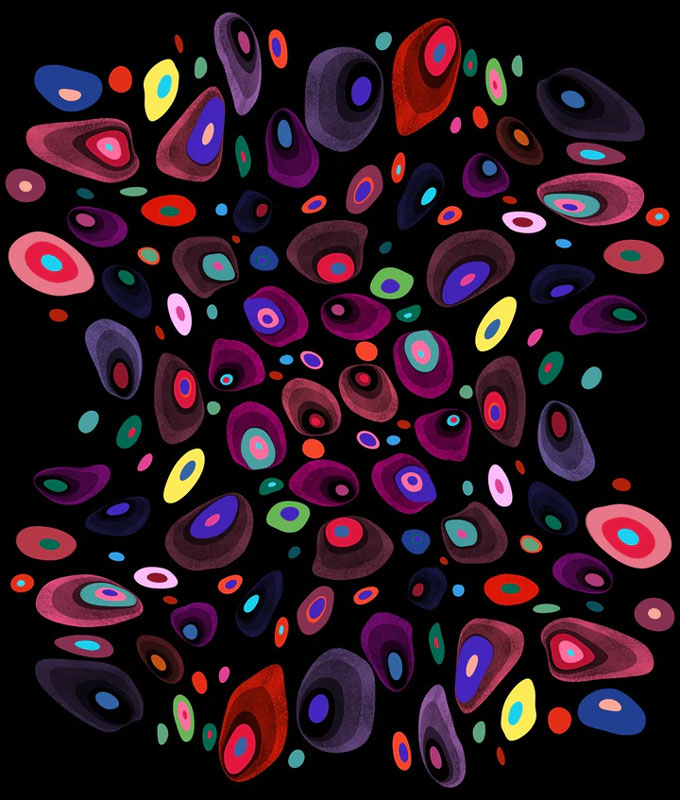 Joyful Mosaic of Vibrant Pebbles