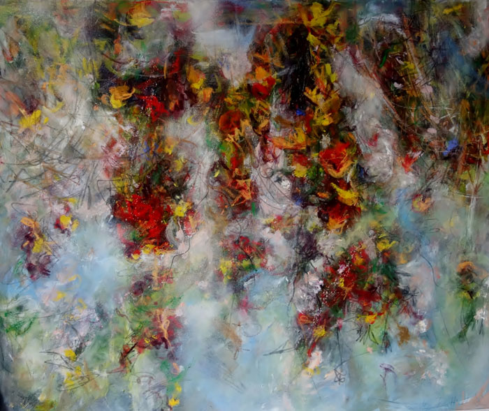 Falling Leaves,oil on canvas, 39" x 47"