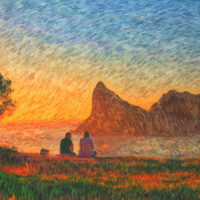 Love in Hout Bay, acrylic on canvas, 33.1" x 23.3"