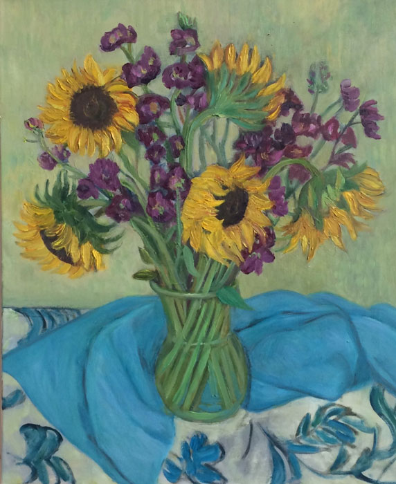 Wendy McCarty, "Spring Sunflowers", oil on canvas, 20"x 24".