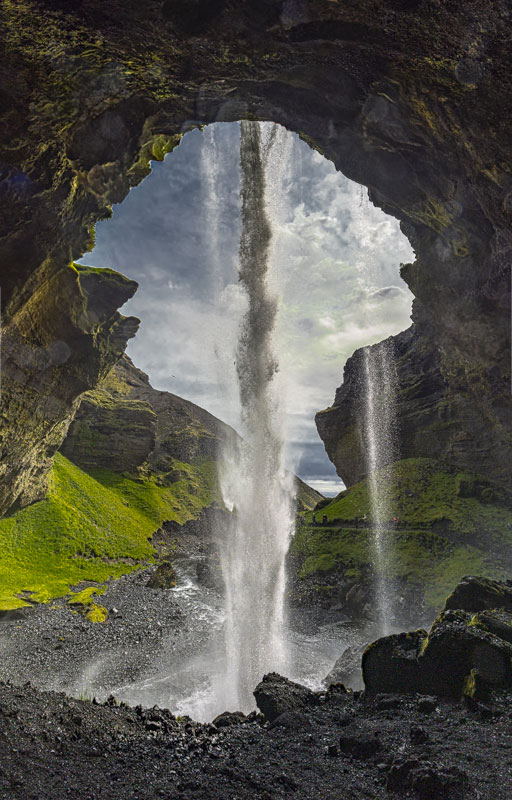 Behind Seljalandsfoss Waterfall, photography, available in various sizes
