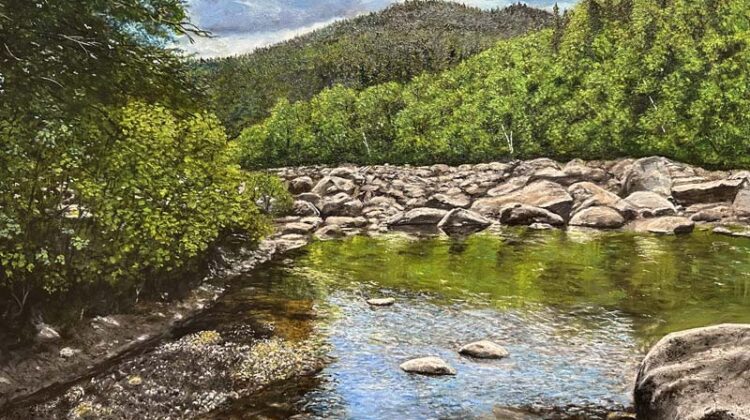 Mountain Stream. oil on panel, 20" X 16"