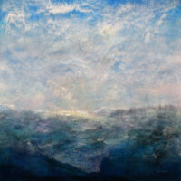 Variations in Blue, acrylic on wood panel, 40" x 40"