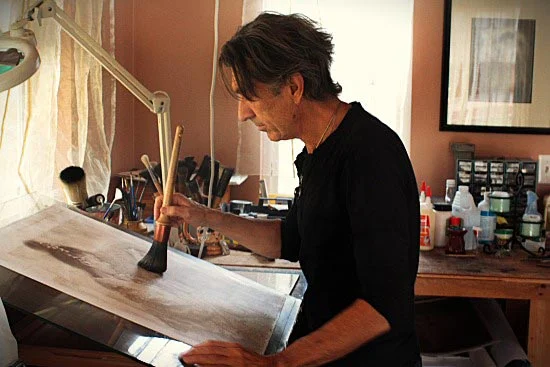 Frantisek Strouhal in his studio