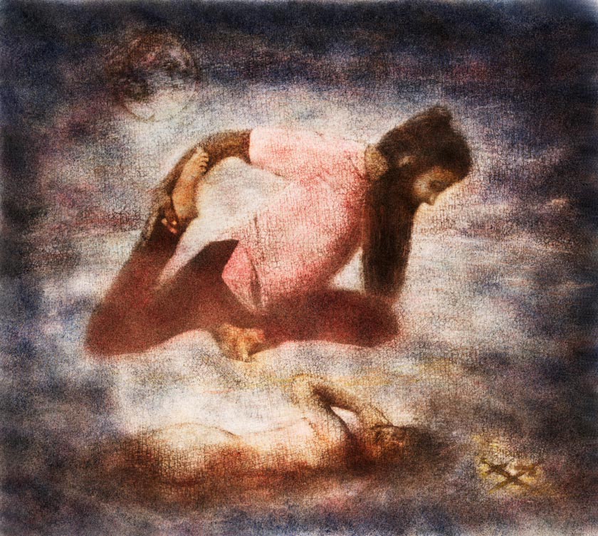 RECONNAISSANCE, mixed media/ oil printing/lithograpgy inks, 20" x24"