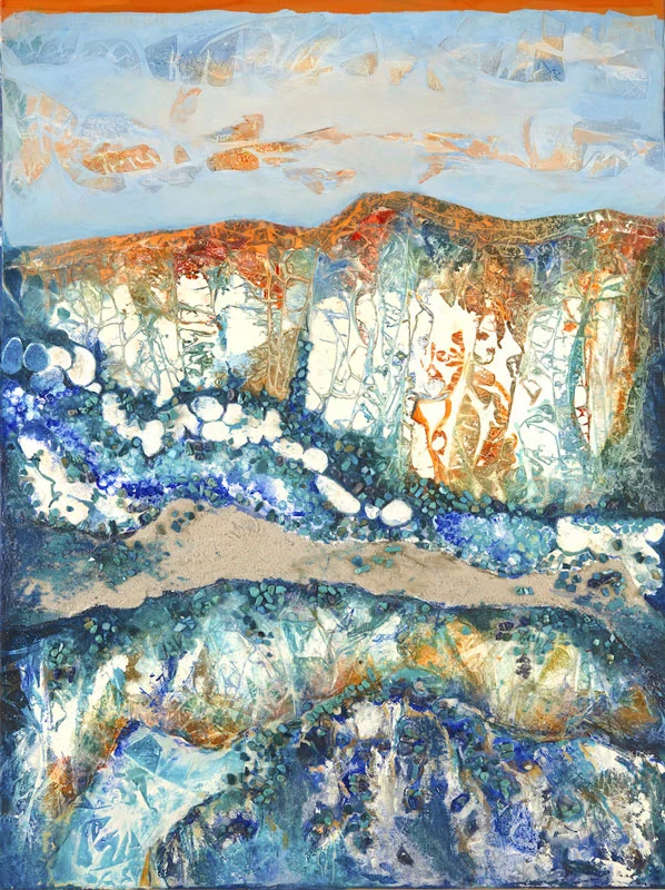 DELVING DEEP 3, MIXED MEDIA, 40"H X 30"W