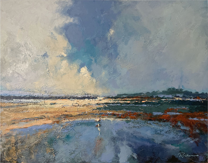 Reflections in the Sound, acrylic, 22" x 28"