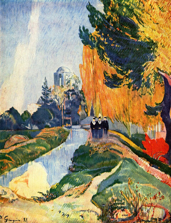 Paul Gauguin, Les Alyscamps, oil on canvas, 36" x 28.5". Created in 1888. Photo: Public Domain