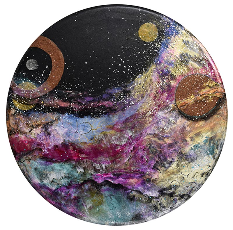 The Place Between, mixed media, 24 inch diameter