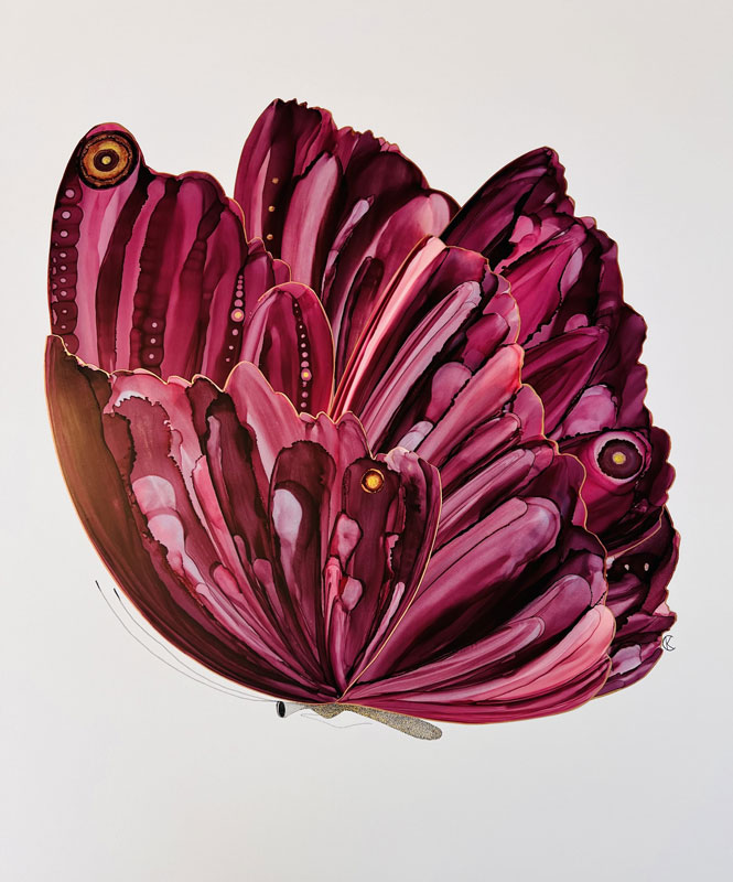 Autumn Flight - Ink and Watercolor. 30" x 40"