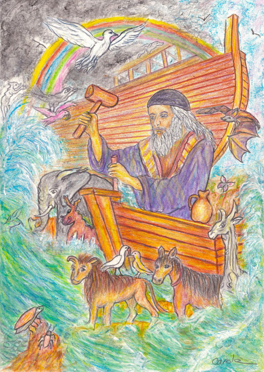 Action Needed!, mixed media drawing