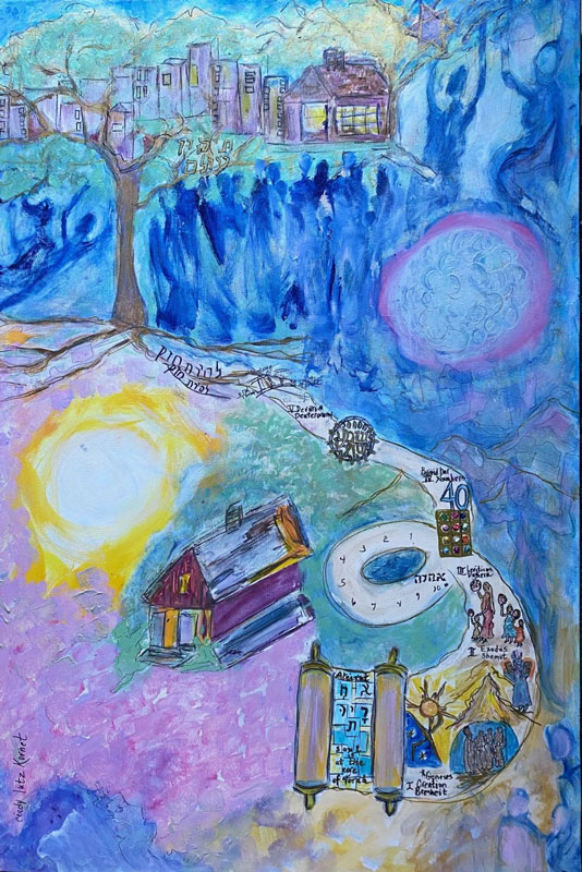 Roadmap for Life. acrylic and ink, 24" x 36"