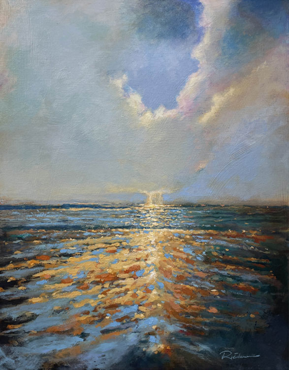 Reflections in the Sound, acrylic, 22" x 28" x 1.5"