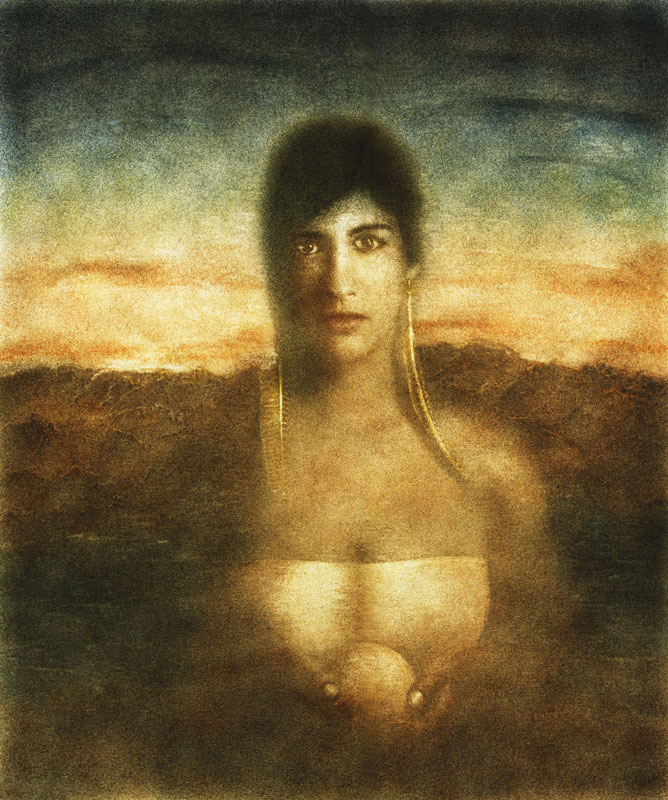 Encounter with the Unknown, Mixed Media/Oil Printing/Lithography inks, 20" x 24"