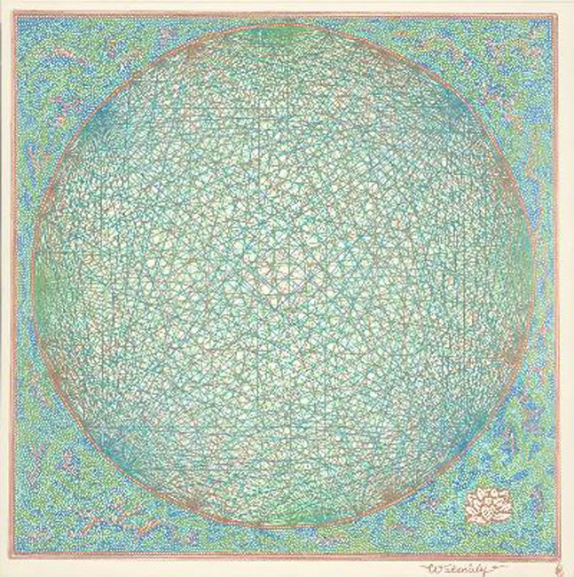 "Waterlily". Gel Pens. 15.748 x 15.748 inches