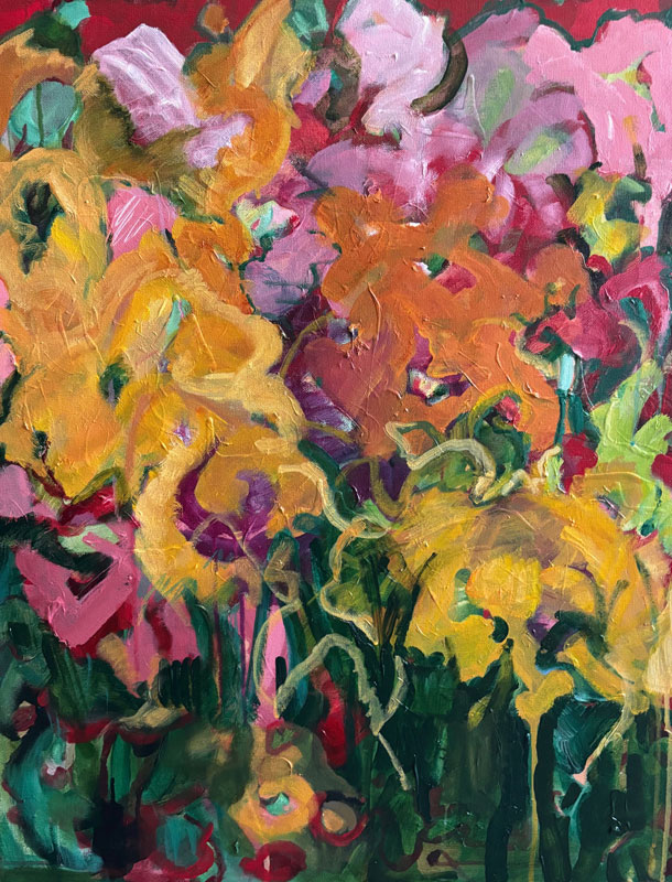 Flowery Language 9, acrylics 30" x 24"