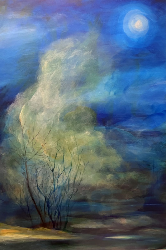 As if in a Dream acrylic on stretched canvas , 18" x 36”.