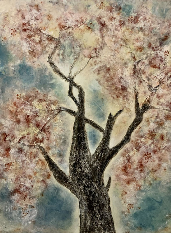 Love Is In The Air, acrylic and mixed media on canvas, 40" x 30"