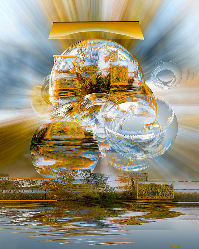 Saffron Renewal: Restoration Spheres, photographic archival editioned print, 14.5" x 18.25"