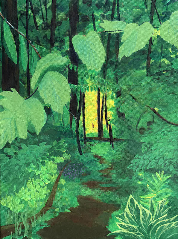 Into the Woods, acrylic on canvas, 16” x 12”