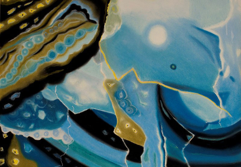 Agate Dance, soft pastel on paper, 18" x 24"