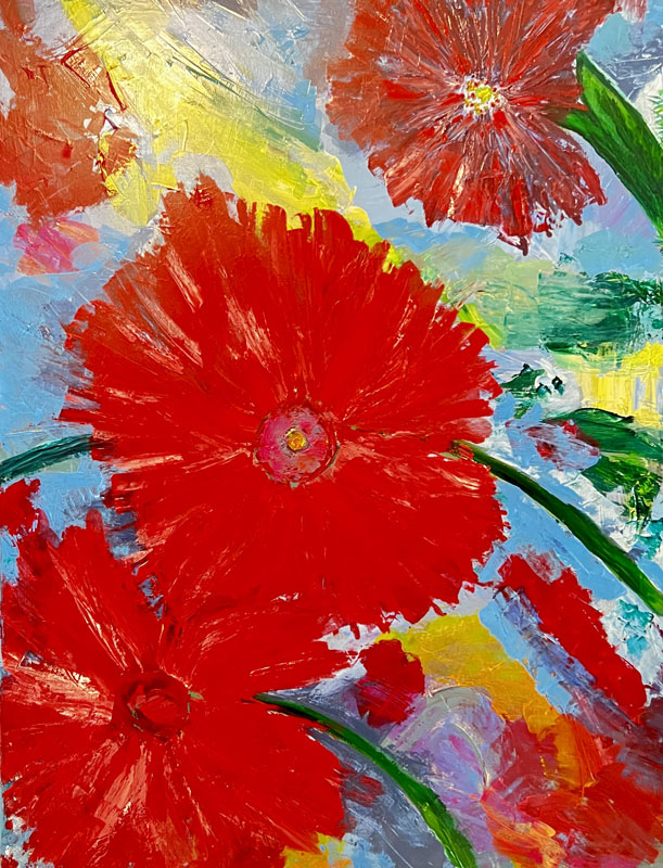 Two Sweet, textured acrylic on canvas, 40" x 30"